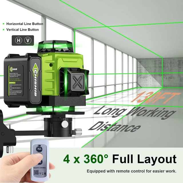 Alt view image 2 of 7 - WEIDDW 360° Green Cross Line Self-Leveling Laser Level