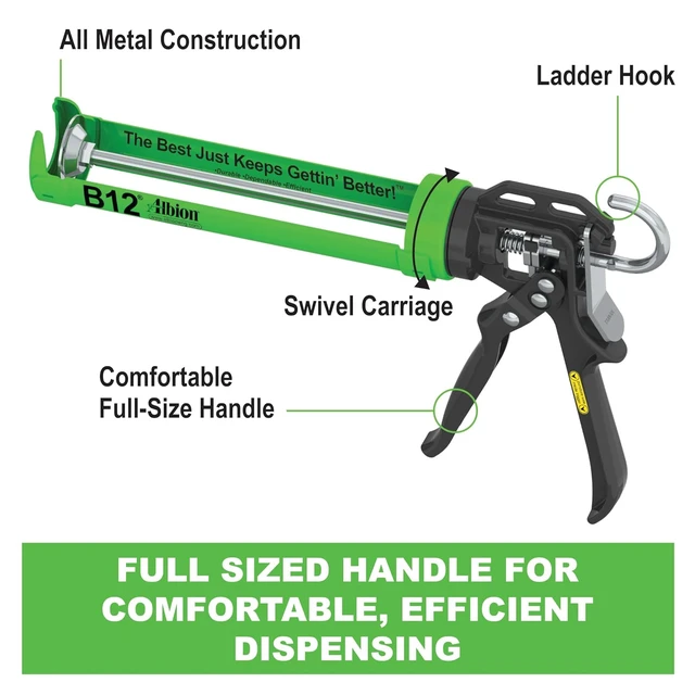Alt view image 3 of 6 - B12 B-Line Manual Cartridge Caulking Gun, 1/10 Gallon (10 oz), 12:1 Drive