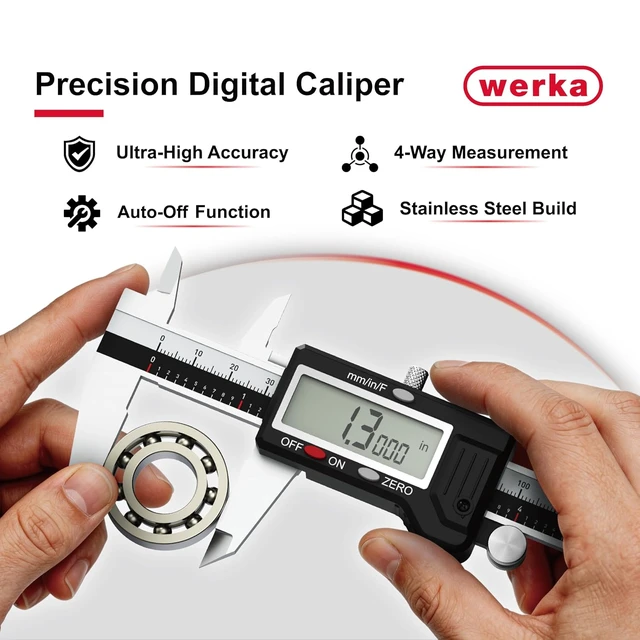Alt view image 3 of 7 - 0-6 Inch Digital Caliper, Stainless Steel Measuring Tool