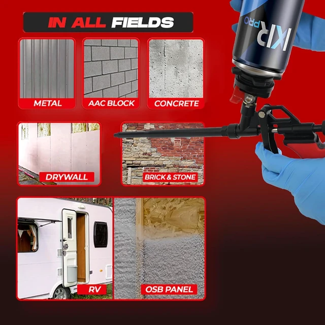 Alt view image 6 of 7 - Professional Expanding Foam Spray Gun, 2 Insulation Guns + 18 Extenders