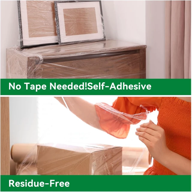 Alt view image 5 of 7 - 5" x 1200' Plastic Stretch Film Shrink Wrap, 12 Rolls for Moving