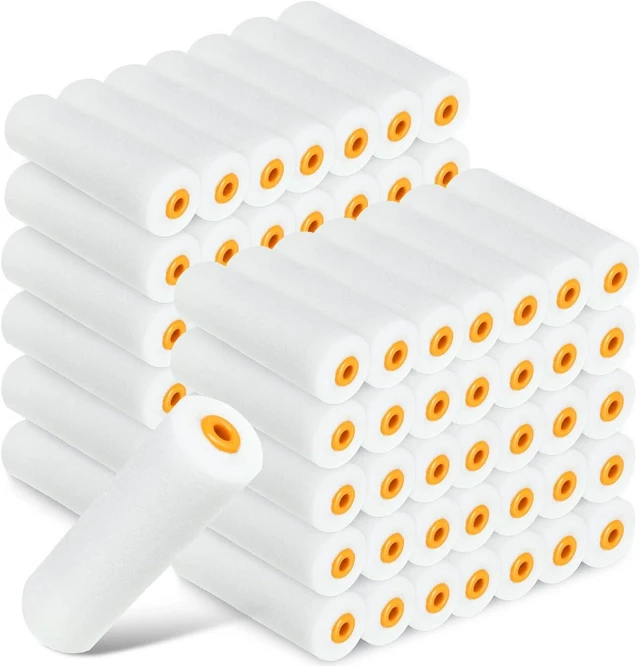 Main image of 120 PCS 4 Inch High Density Foam Paint Roller Refills, Mini