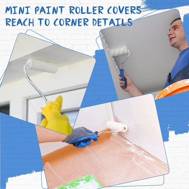 Alt view image 5 of 7 - 120 PCS 4 Inch High Density Foam Paint Roller Refills, Mini