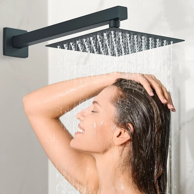 Alt view image 2 of 7 - 8 Inch Matte Black Shower Faucet Set with Handheld