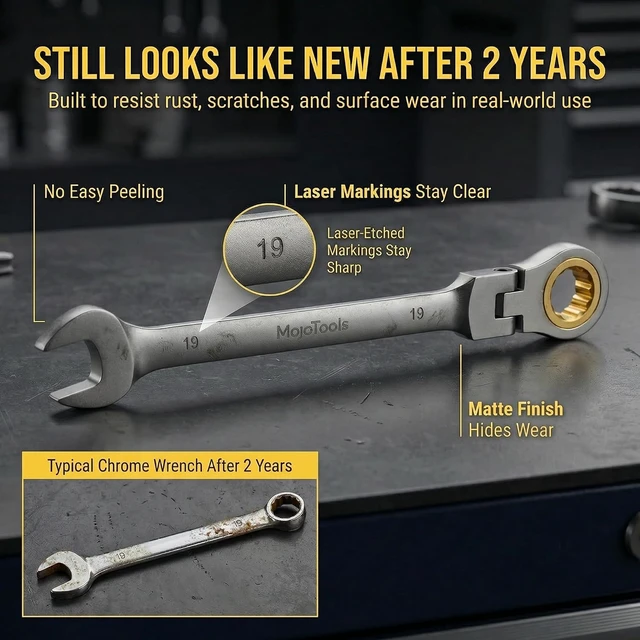 Alt view image 2 of 7 - 8-24mm Flex Head Metric Ratcheting Wrench Set, 23-Piece Cr-V Kit