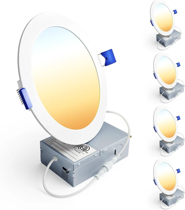 Main image of 6 Inch 5CCT Dimmable Canless LED Recessed Light, 4-Pack