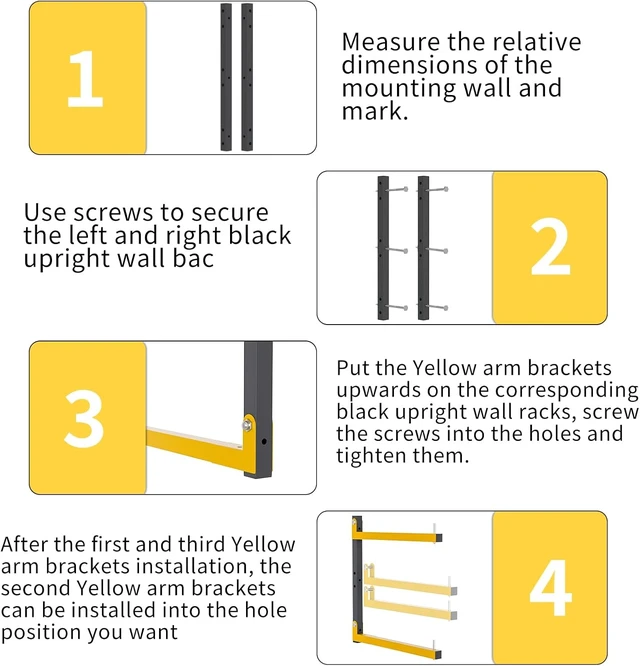 Alt view image 7 of 7 - 6-Pack Wall Mount Lumber Storage Rack, 9-Level 1080 LB Folding Garage Shelf Brackets for Indoor & Outdoor