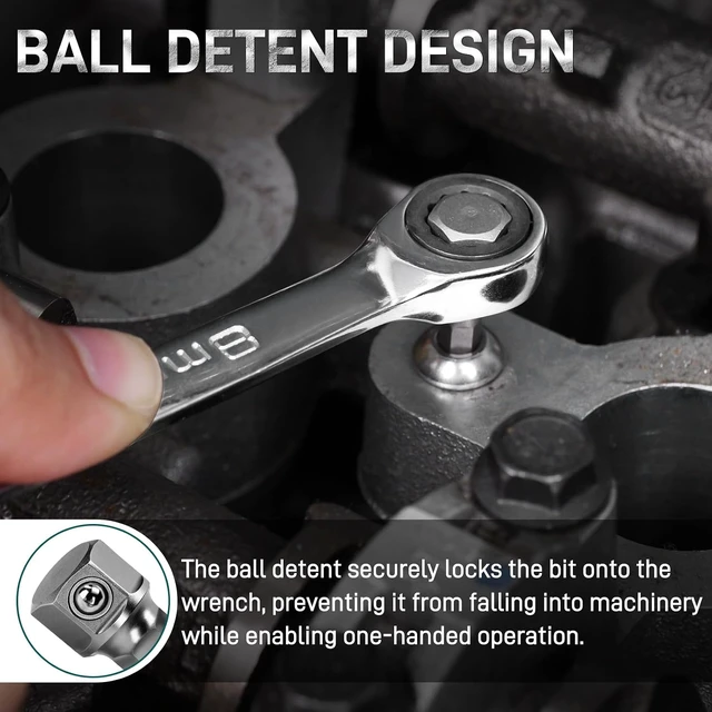 Alt view image 5 of 7 - 22-Piece Stubby Torx/Hex Bit Set with Ratchet Wrench