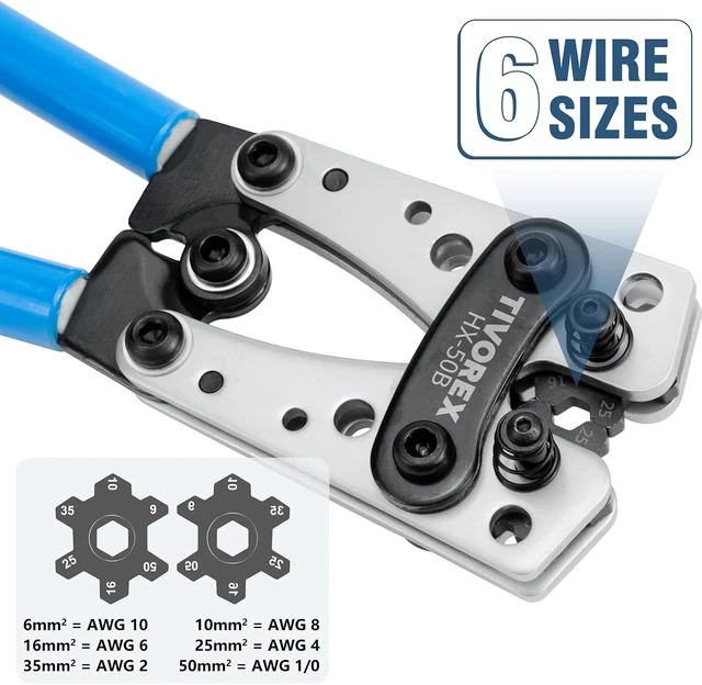 Alt view image 2 of 7 - Battery Cable Crimping Tool for AWG 10-1/0 Wire Lugs