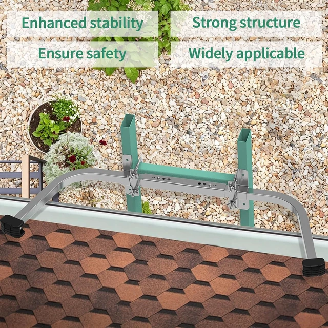 Alt view image 4 of 7 - Heavy Duty Aluminum Ladder Stabilizer, Stand-Off Wing Span for Roof & Gutter, Non-Slip Rubber Pads (Patent)