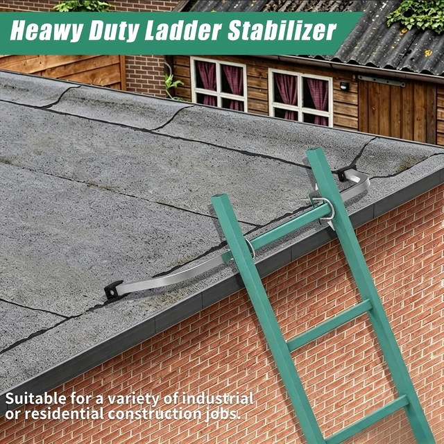 Alt view image 6 of 7 - Heavy Duty Aluminum Ladder Stabilizer, Stand-Off Wing Span for Roof & Gutter, Non-Slip Rubber Pads (Patent)