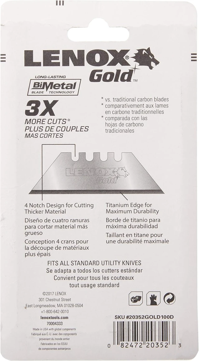 Alt view image 3 of 5 - Gold Utility Knife Blades, 100-Pack
