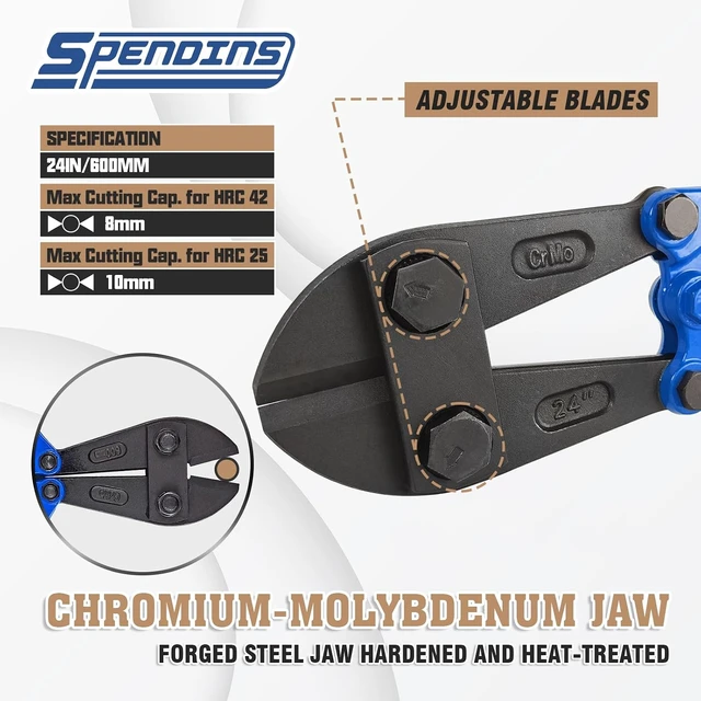 Alt view image 4 of 7 - 24 Inch Bolt Cutter with Drop Forged Cr-Mo Alloy Steel Blades