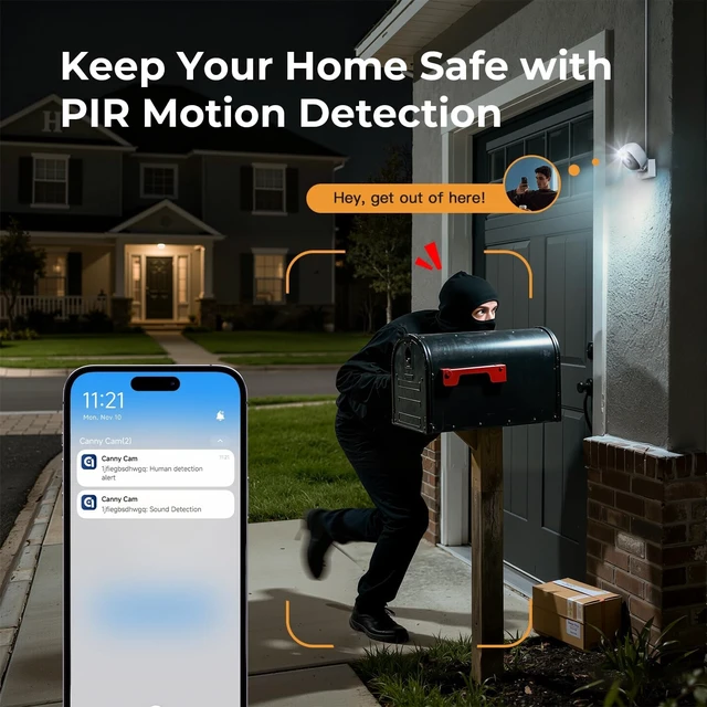 Alt view image 6 of 7 - 2K Home Security Cameras, Indoor/Outdoor with Color Night Vision, 2-Way Audio & 24/7 Recording, 4 PCS