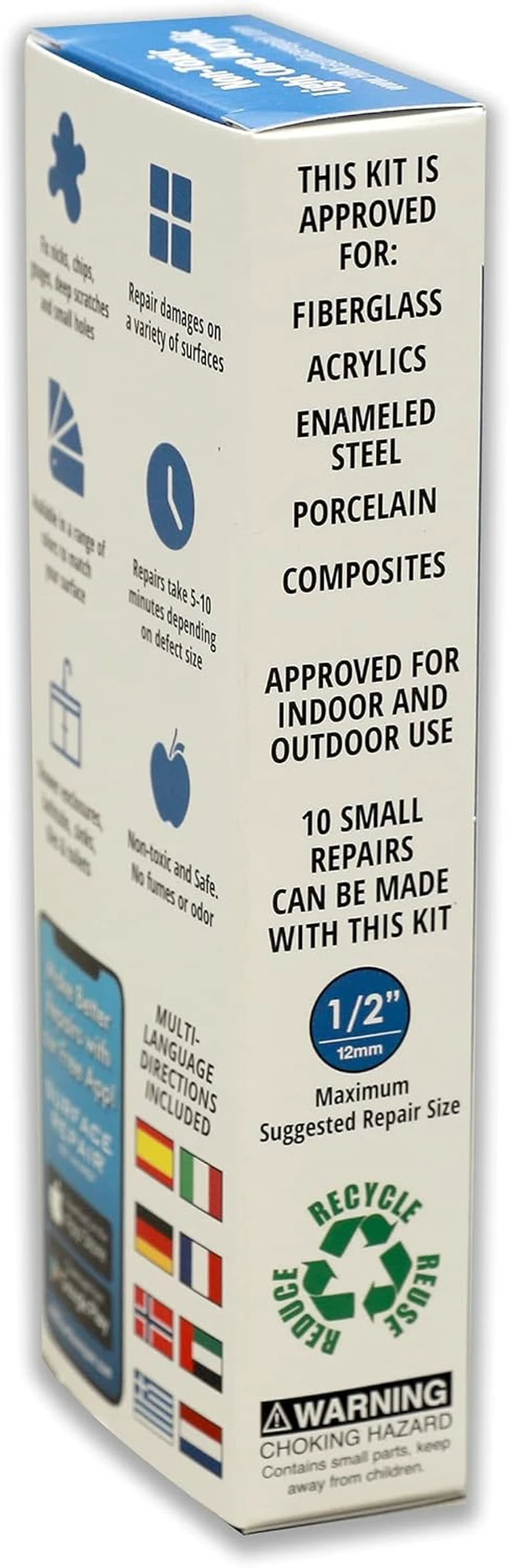 Alt view image 2 of 7 - Bathtub & Shower Pan Repair Kit, Compatible with Kohler (White)