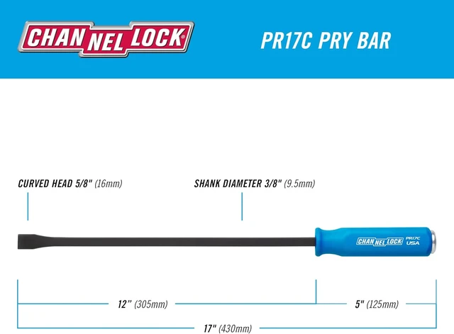 Alt view image 3 of 5 - 3-PC Professional Pry Bar Set, Ergonomic Molded Grip, Made in USA, 12/17/25 in
