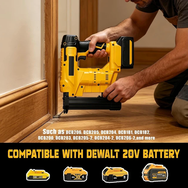 Alt view image 3 of 7 - 2-in-1 Cordless Brad Nailer for Dewalt 20V Battery (Tool Only)