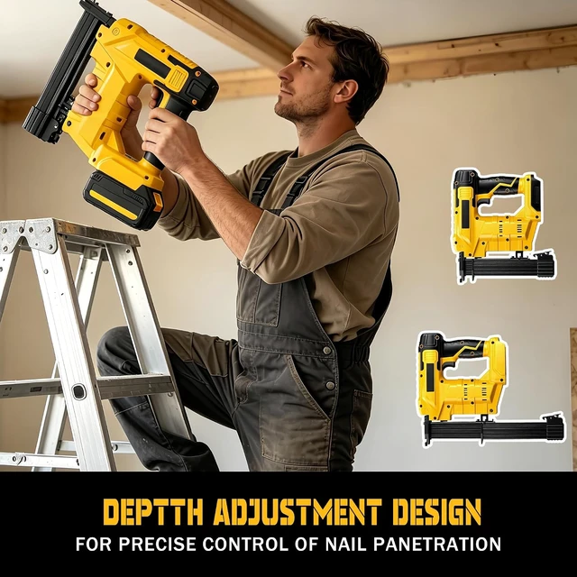 Alt view image 7 of 7 - 2-in-1 Cordless Brad Nailer for Dewalt 20V Battery (Tool Only)