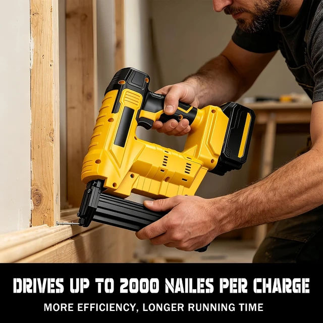 Alt view image 6 of 7 - 2-in-1 Cordless Brad Nailer for Dewalt 20V Battery (Tool Only)