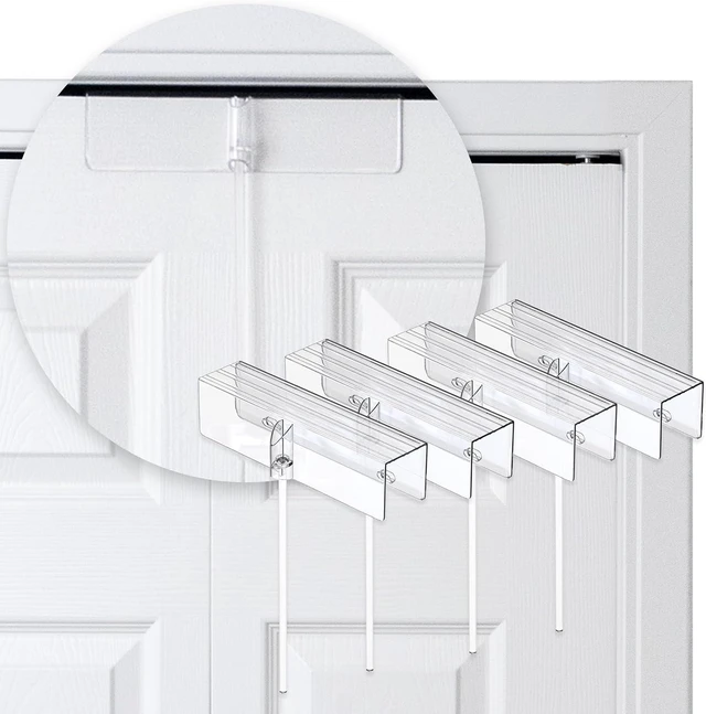 Main image of Child & Pet Proof Bi-Fold Door Lock for Closets, Clear Polycarbonate, Tool-Free Install for 1 3/8" Doors (4-Pack)