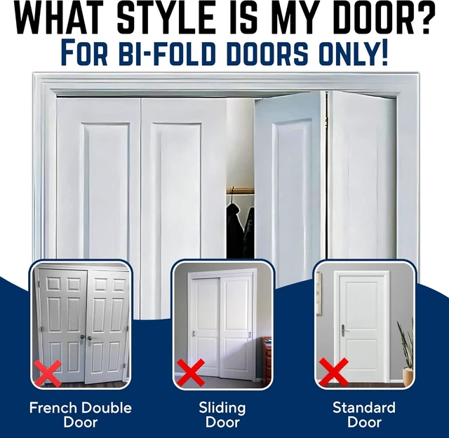 Alt view image 3 of 7 - Child & Pet Proof Bi-Fold Door Lock for Closets, Clear Polycarbonate, Tool-Free Install for 1 3/8" Doors (4-Pack)