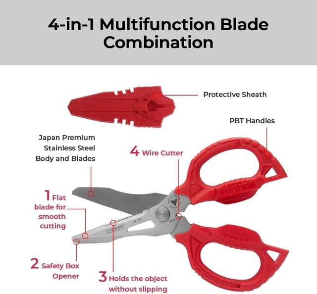 Alt view image 2 of 7 - 6.3" Multipurpose Stainless Steel Utility Scissors, Made in Japan