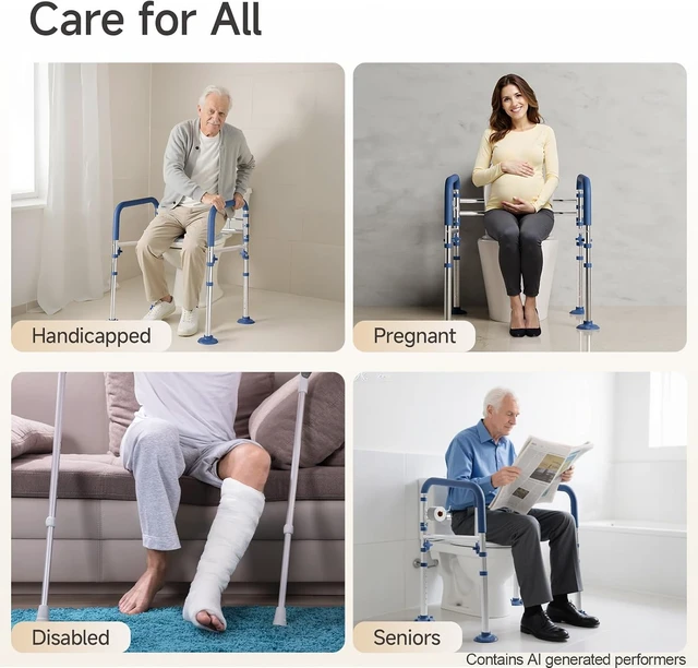 Alt view image 7 of 7 - Adjustable Toilet Safety Frame for Seniors