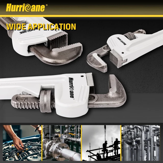 Alt view image 7 of 7 - 3-Piece Aluminum Pipe Wrench Set (10", 14", 18"), Lightweight for Home Maintenance & DIY