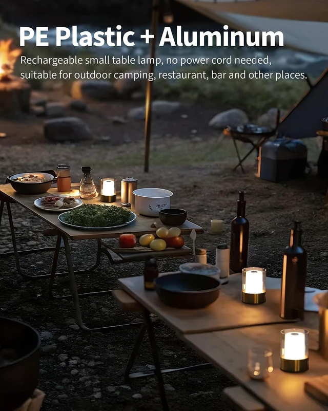 Alt view image 3 of 7 - 4" Bronze Cordless Rechargeable Outdoor Table Lamp, Set of 2
