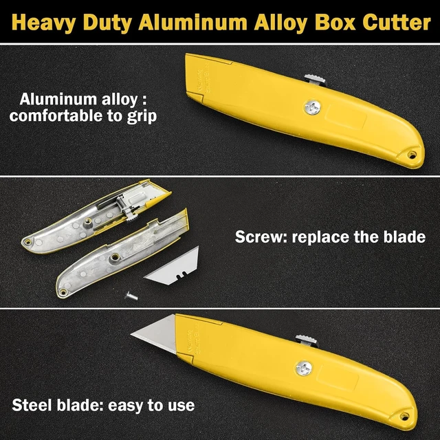 Alt view image 3 of 7 - 30-Piece Box Cutters Bulk, Utility Knives (Black, Yellow, Red)