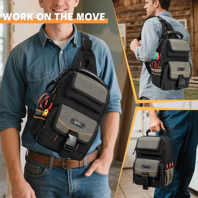 Alt view image 5 of 7 - Zippered Electrician Tool Pouch Bag, HVAC Tool Organizer