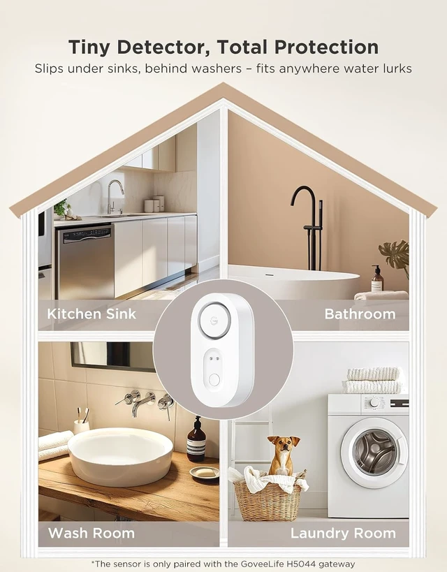 Alt view image 7 of 7 - Upgraded Water Leak Detector with Adjustable 105dB Alarm, 5-Pack