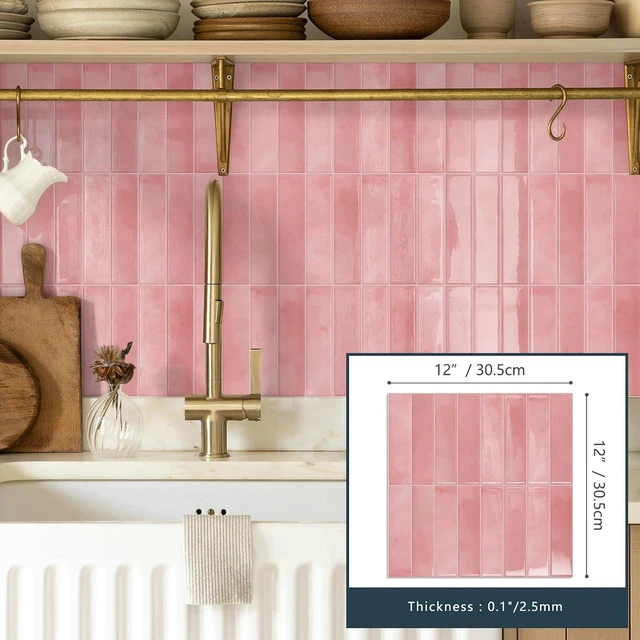 Alt view image 4 of 7 - 10 Sheets Upgraded Thicker Subway Tile Peel & Stick Backsplash