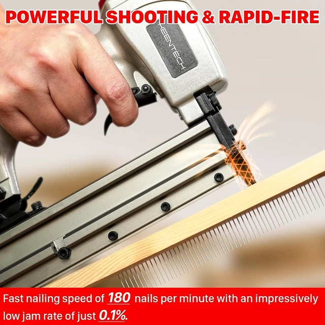 Alt view image 4 of 7 - Pneumatic 23 Gauge Pin Nailer with 2160 PCS 5/32" to 1" Pins