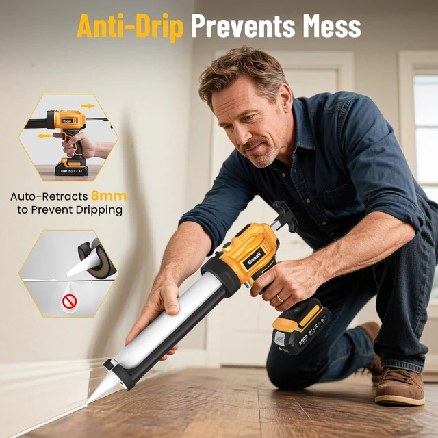 Alt view image 5 of 7 - Cordless Electric Caulking Gun with 2x 2.0Ah Batteries