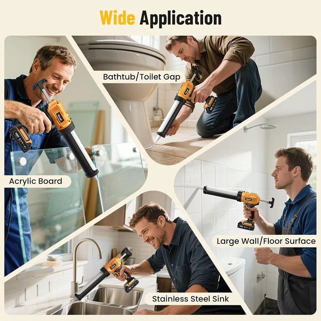 Alt view image 7 of 7 - Cordless Electric Caulking Gun with 2x 2.0Ah Batteries