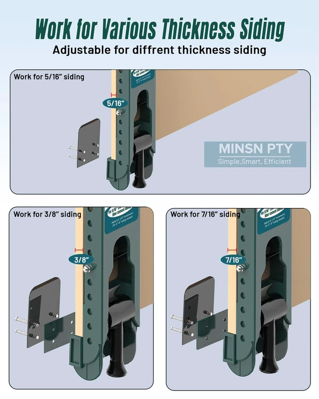 Alt view image 2 of 7 - Upgraded Siding Installation Tools, Adjustable Gauge for 5/16", 3/8" & 7/16" Fiber Cement Lap Siding, 2-Pack