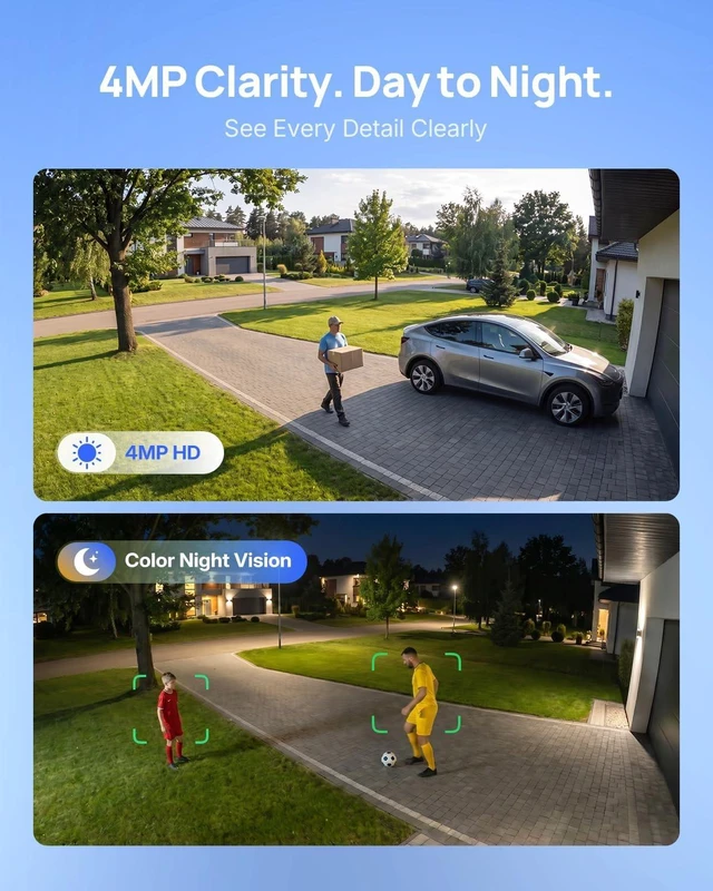 Alt view image 5 of 7 - 4MP Wireless Solar Security Cameras for Outdoor, 2 Pack with Human Detection