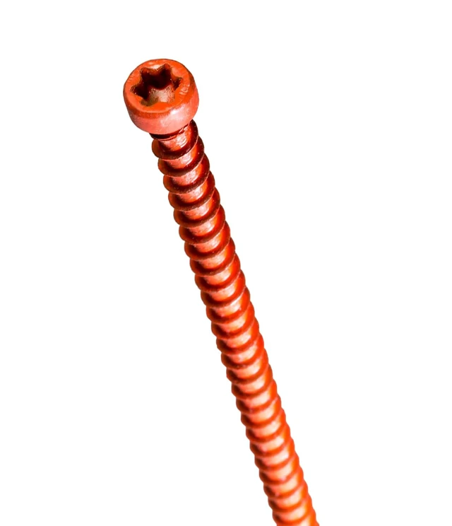 Alt view image 3 of 5 - Strong-Drive SDWC15600-KT Truss Screw Kit 6" Interior Wood Screws, Clear Zinc with Orange Topcoat, Includes 50 Screws, 1 Bit & 1 Guide