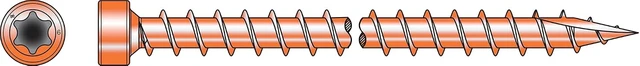Alt view image 4 of 5 - Strong-Drive SDWC15600-KT Truss Screw Kit 6" Interior Wood Screws, Clear Zinc with Orange Topcoat, Includes 50 Screws, 1 Bit & 1 Guide