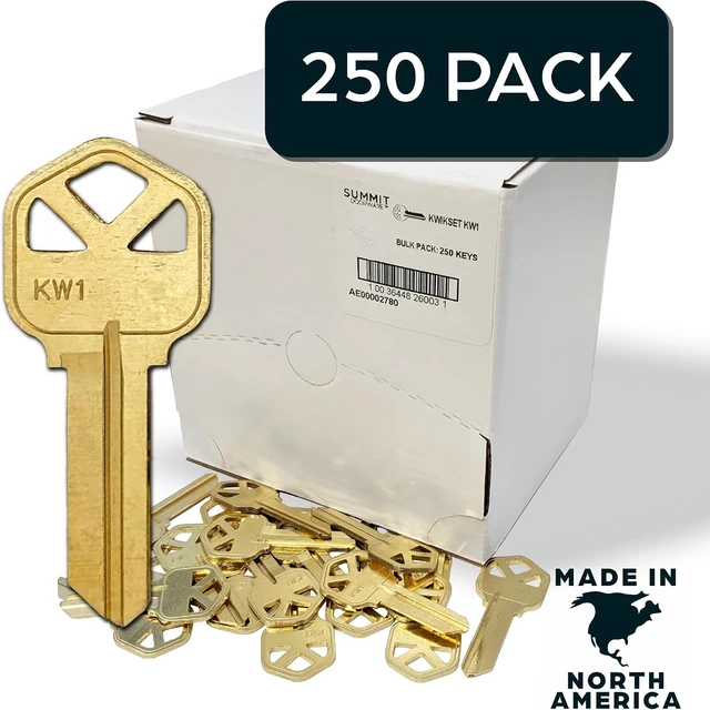 Alt view image 2 of 7 - KW1 Uncut Key Blank Set for Kwikset Locks, 250-Pack