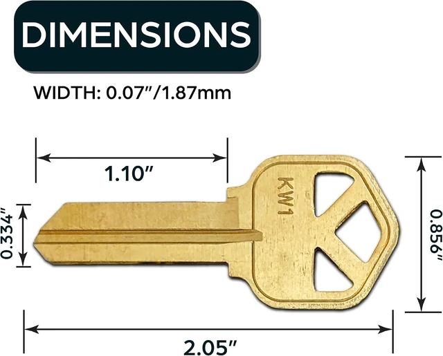 Alt view image 3 of 7 - KW1 Uncut Key Blank Set for Kwikset Locks, 250-Pack