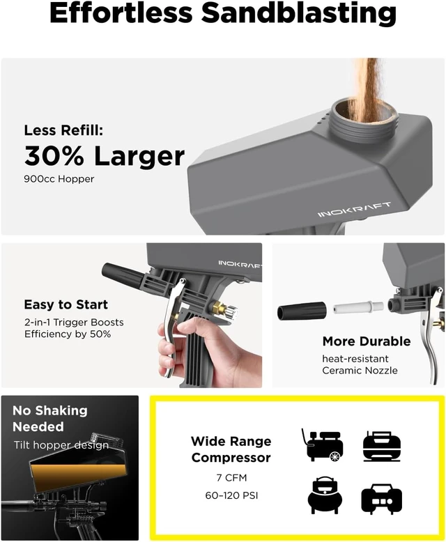 Alt view image 4 of 7 - Portable Leak-Proof Sand Blaster Gun Basic Kit