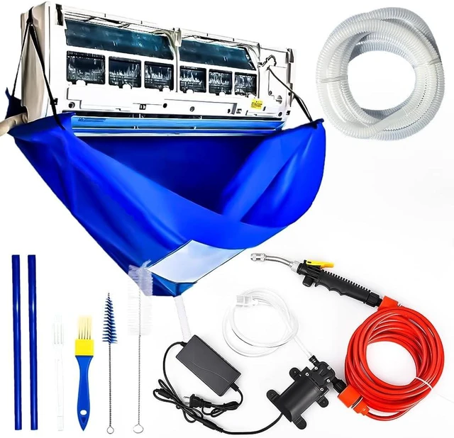 Main image of AC Cleaning Bag with Support Rods & Strong Washing Tool Universal Air Conditioner Cleaning Kit, Mini Split Water Bag for Home AC Cleaning