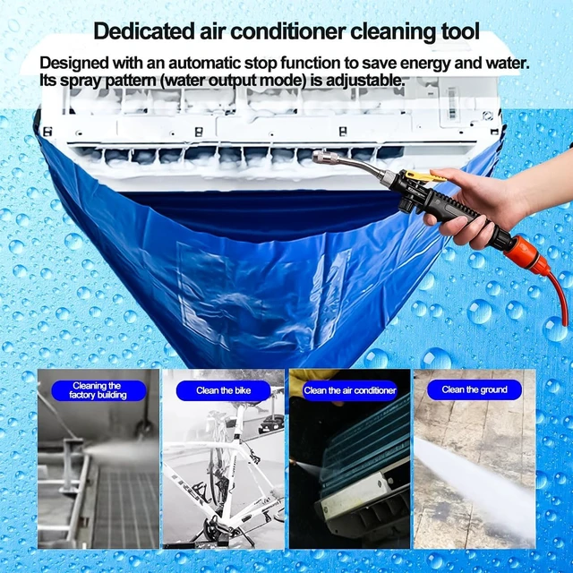 Alt view image 4 of 7 - AC Cleaning Bag with Support Rods & Strong Washing Tool Universal Air Conditioner Cleaning Kit, Mini Split Water Bag for Home AC Cleaning
