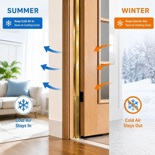 Alt view image 4 of 7 - Spring Bronze Weather Stripping, 1-1/8" W x 17.72' L Metal Brass & Copper Weather Strip for Exterior Old Door or Window Seal with Mounting Nails (Flat)