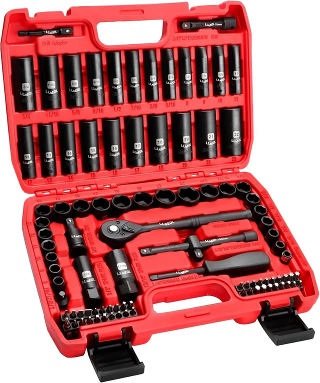 Main image of 95 Pcs 3/8" Drive Impact Socket Set with Spark Plug Socket (5/8", 13/16")