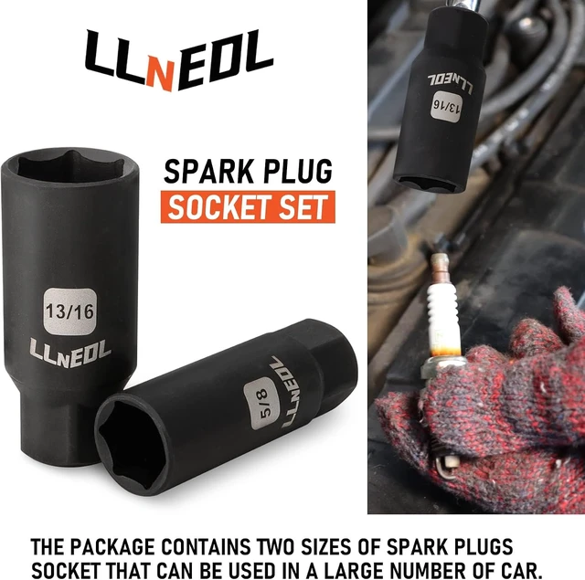 Alt view image 5 of 7 - 95 Pcs 3/8" Drive Impact Socket Set with Spark Plug Socket (5/8", 13/16")