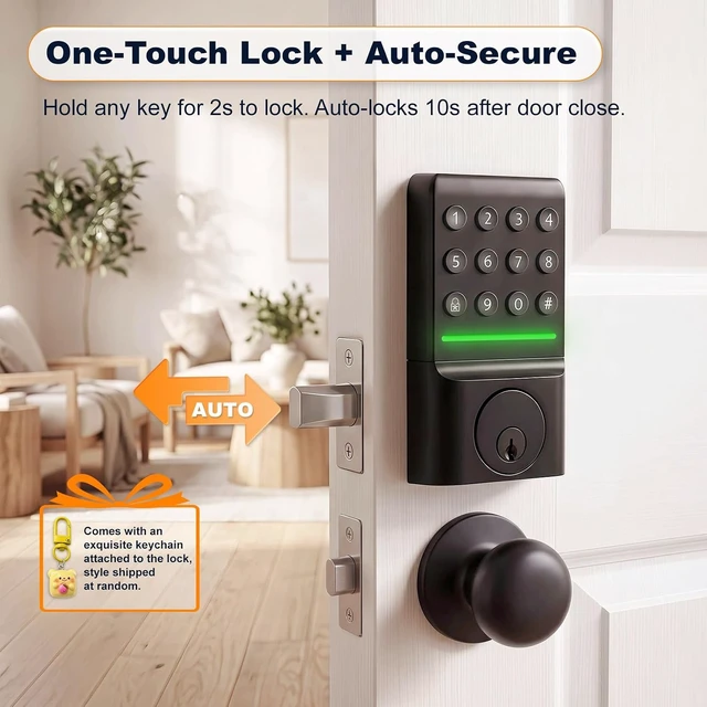 Alt view image 2 of 7 - ® Keyless Entry Deadbolt Offline Smart Keypad Door Lock with LED Indicator
