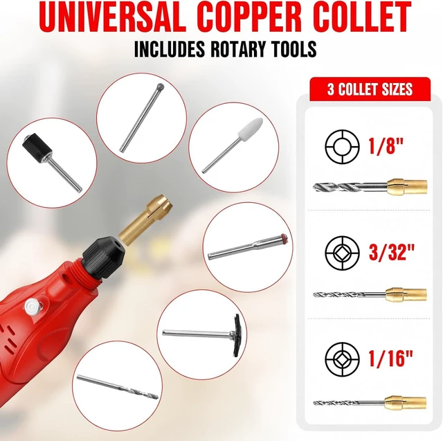 Alt view image 4 of 7 - 5-Speed Mini Rotary Tool Kit 448 PCS for DIY Enthusiasts